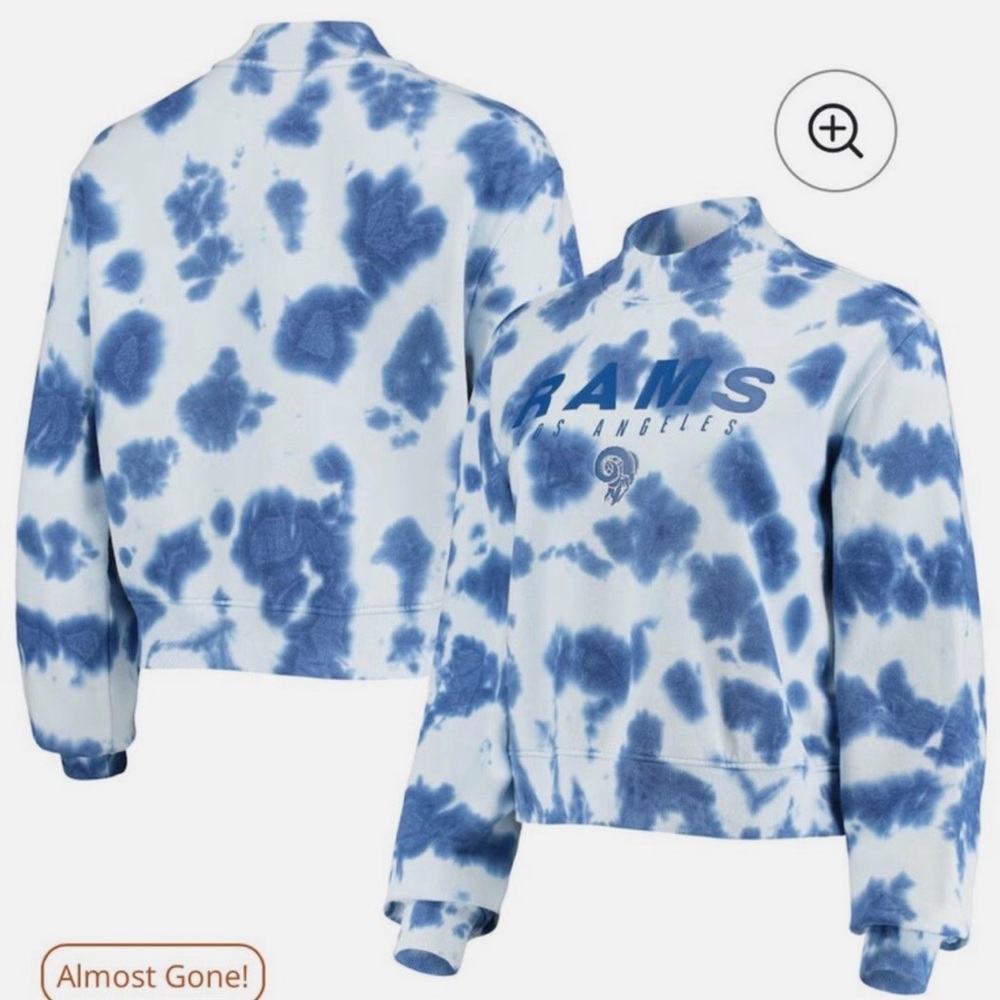 Blue and White Los Angeles Rams Tie-Dye Sweatshirt